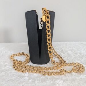 Rodo Black Clutch with Gold Chain